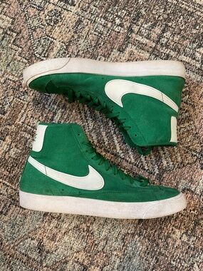 Nike Blazer Mid Suede Sneakers Green White Men’s Size 8